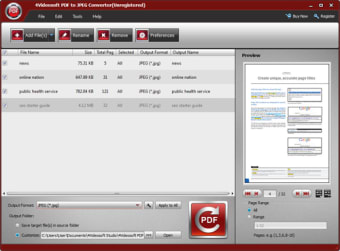 4Videosoft PDF to JPEG Converter0