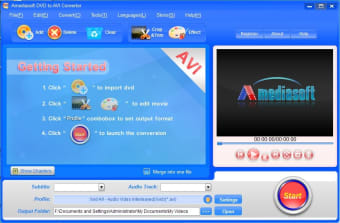 Amediasoft DVD to AVI Converter0