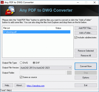 Any PDF to DWG Converter0