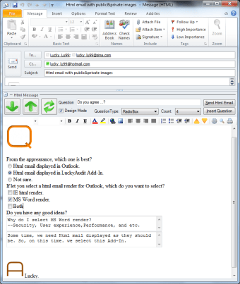LuckyAudit Html Mail Add-In for Outlook 2007/20100