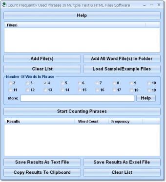 Count Frequently Used Phrases In Multiple Text & HTML Files Software0