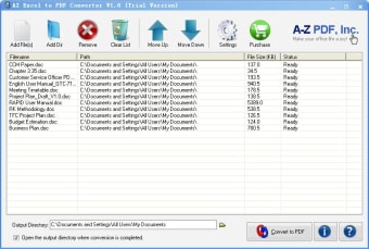 AZ Excel to PDF Converter0