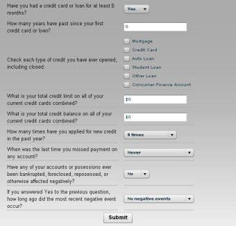 Credit Score Calculator0