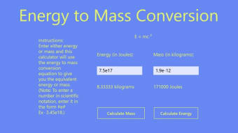 Energy to Mass Calculator  80