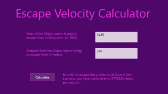Escape Velocity Calculator  80