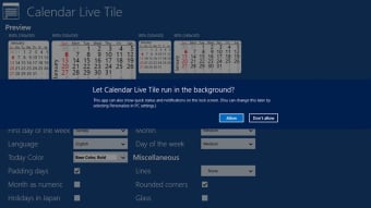 Calendar Live Tile  80