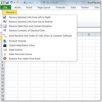 Excel Reverse Order Of Rows & Columns Software0