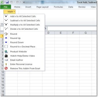 Excel Add, Subtract, Multiply, Divide or Round All Cells Software0