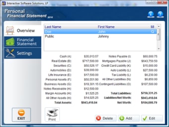 Personal Financial Statement Software 20100