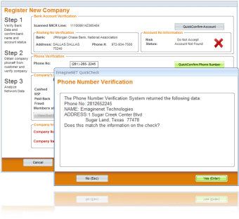 EmagineNET QuickCheck Check Cashing Software0