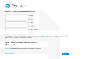 HP Registration  100