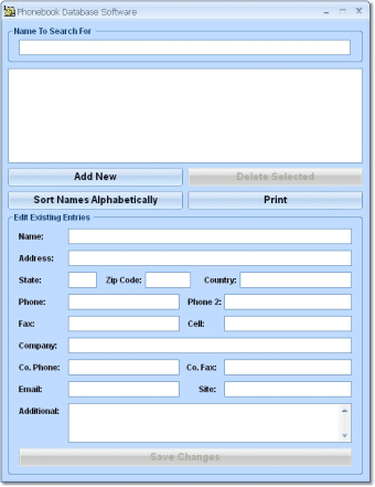 Phonebook Database Software0