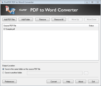FirePDF PDF to Word Converter  100