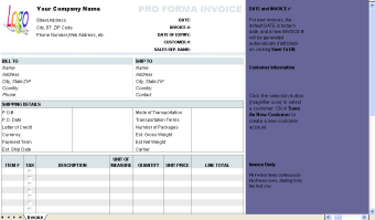 Free Proforma Invoice Template0