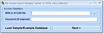 MS Access Export Multiple Tables To HTML Files Software0