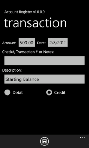 Account Register  101