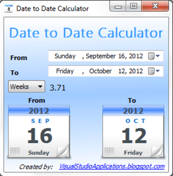 Date to Date Calculator1