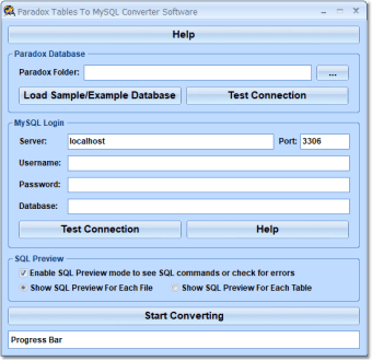 Paradox Tables To MySQL Converter Software0