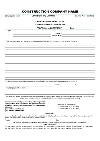 Proposal and Contract Template0