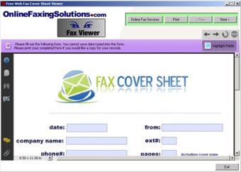 Free Fax Cover Sheet Viewer0