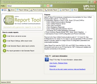 Uplinx Report Tool for Cisco Unified Communications3