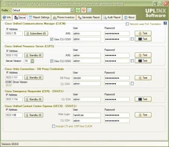 Uplinx Report Tool for Cisco Unified Communications5