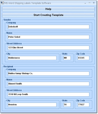 MS Word Shipping Labels Template Software0