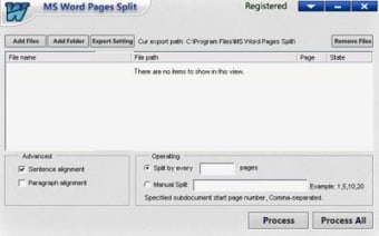 MS Word Pages Split0