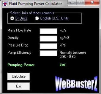 Pumping Power Calculator0
