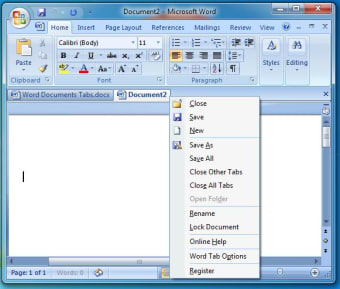 Tabs for Word0