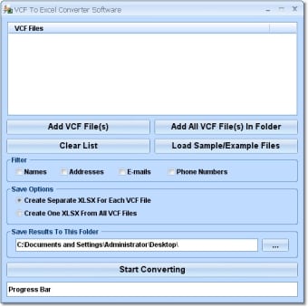 VCF To Excel Converter Software0