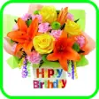 happy birthday flowers images gif